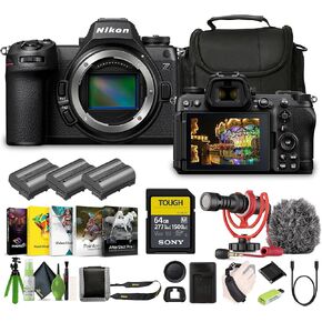 كاميرا Nikon Z6 III بدون مرآة بصيغة FX + بطارية 2X EN-EL15C + بطاقة ذاكرة SF-M Tough Series سعة 64 جيجابايت + مجموعة مرشحات مكونة من 3 قطع + حامل ثلاثي القوائم مرن مقاس 12 بوصة + برنامج تحرير الصور + ميكروفون + المزيد in Kuwait