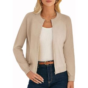GRACE KARIN Womens Long Sleeve Zip Up Cardigan Sweaters Lightweight Zip Up Sweaters Casual Jackets Knitted Sweatershirts in Saudi Arabia