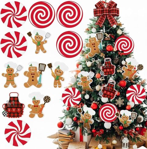 Pinkunn 12 Pcs 8'' Large Pastel Christmas Candy Ornaments Christmas Tree Decorations Candy Lollipop Ice Cream Cake Ornaments for Xmas Tree Topper DIY Indoor Home Office Holiday Vase Gifts Party Decor in Saudi Arabia