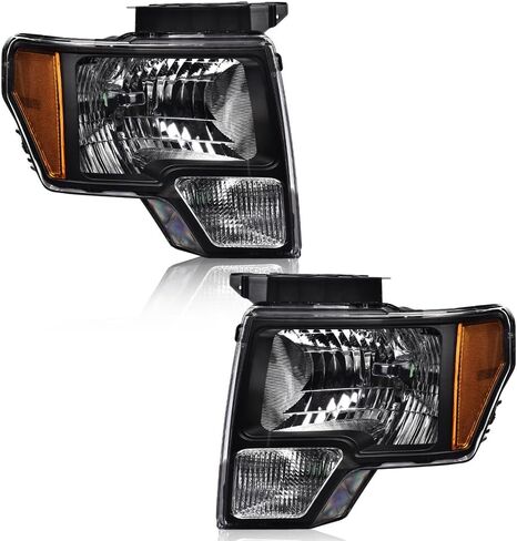 G-PLUS LED DRL Headlight Assembly, Compatible with 2009-2014 Ford F150 2009 2010 2011 2012 2013 2014 Headlamps, Driver Side & Passenger Side, Clear lens Chrome Housing Clear Reflector in Saudi Arabia