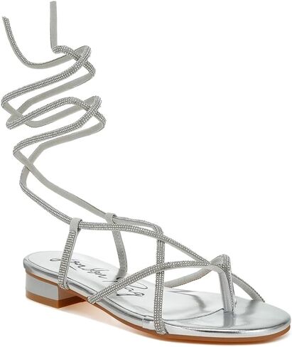 London Rag Babbity Rhinestone Embellished Lace-Up Sandals in Saudi Arabia