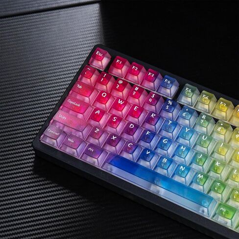 mintcaps 128keys Keyboard Keycaps Shine Through Clear Blue Keycap Set, Cherry Transparent Key Caps for Cherry Gateron Mx Switches Mechanical Keyboard in Kuwait