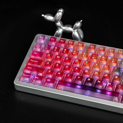 mintcaps 128keys Keyboard Keycaps Shine Through Clear Blue Keycap Set, Cherry Transparent Key Caps for Cherry Gateron Mx Switches Mechanical Keyboard in Kuwait