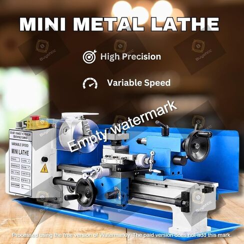 مخرطة Buyohlic مقاس 7 × 14 بوصة، سرعة متغيرة 550 وات 50-2250 دورة في الدقيقة مع مخرطة صغيرة CNC ذات 3 فكات مخرطة صغيرة مع صندوق أدوات شاشة رقمية للمعادن in Saudi Arabia
