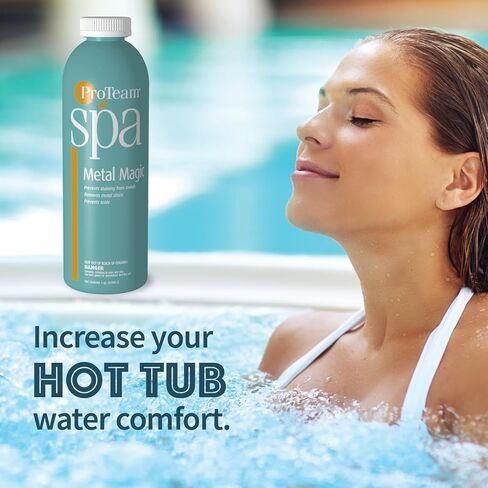Proteam Spa Metal Magic - Spa Metal Remover for Hot Tub with SplashWiz Hot Tub Chemicals Care Guide - Made in USA (1 qt) in Saudi Arabia