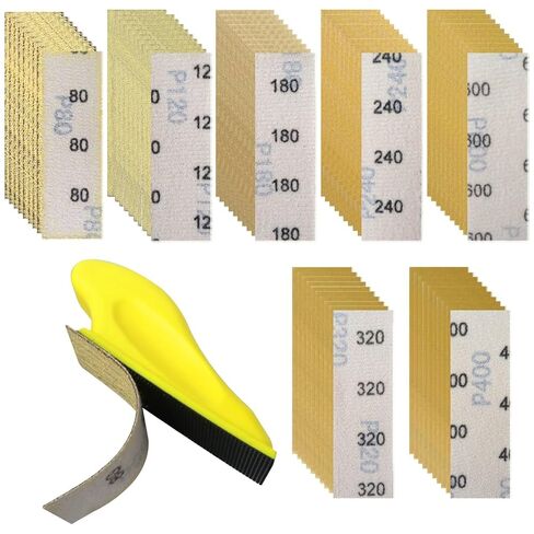 Micro Detail Sander Tool Kit, Mini Polishing Tool, Wood Sanding Sander 80/120/180/240/320/400/600 Grit Yellow Sandpaper, Micro Sander for Smoothing Surface, Multifunctional Mini Hand Tool in Saudi Arabia