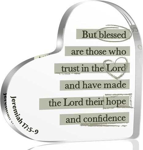 Bible Verse Psalm 23 Christian Acrylic Heart Decorative Gifts for Women, Inspiration Religious Gifts for Her Mom Girl Female Coworker Sister, Table Decorations Gifts in Saudi Arabia