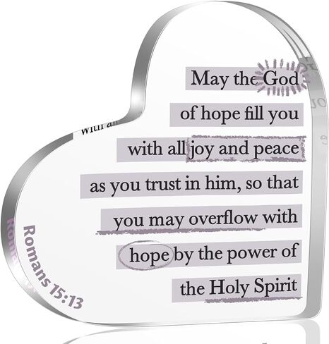 Bible Verse Psalm 23 Christian Acrylic Heart Decorative Gifts for Women, Inspiration Religious Gifts for Her Mom Girl Female Coworker Sister, Table Decorations Gifts in Saudi Arabia