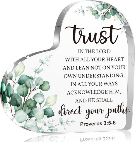 Bible Verse Psalm 23 Christian Acrylic Heart Decorative Gifts for Women, Inspiration Religious Gifts for Her Mom Girl Female Coworker Sister, Table Decorations Gifts in Saudi Arabia
