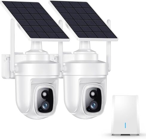 4K Wireless Outdoor Security Cameras with 8MP UHD:Solar Powered,No Subscription,Encrypted Local Storage,5G&2.4G WiFi,360° Auto Tracking Home Security Cameras,Color Night Vision, IP65,2Cam-Kit in Saudi Arabia