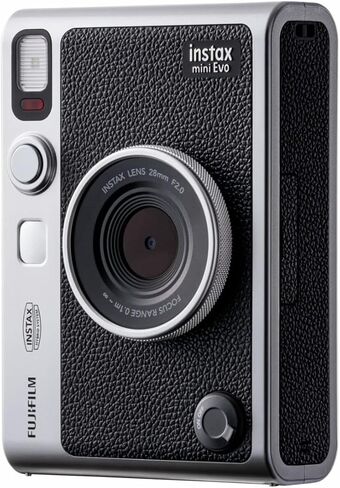 كاميرا Fujifilm Instax Mini EVO Hybrid الرقمية/الفورية مع حزمة أفلام Instax Mini Twin (20 تجربة) + مجموعة صندوق الصور والإطارات والبطاقات البريدية in Saudi Arabia