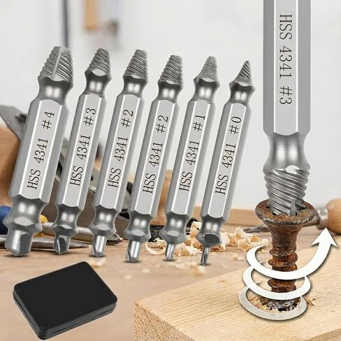 Damaged Screw Extractor Set, Christmas Stocking Stuffers for Men,Mens Gifts for Dad, Husband, Stripped Screws Nuts & Bolts Drill Bit Tools for Easy Removal of Rusty Broken Screws GOLD-6pcs in Saudi Arabia