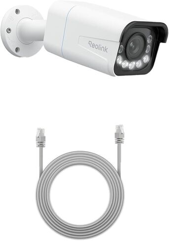 كاميرا أمان REOLINK RLC-811A 4K PoE، زاوية رؤية 123 درجة، تكبير بصري 5X، رؤية ليلية ملونة، اكتشاف ذكي، محادثة ثنائية الاتجاه، تتضمن كابل إيثرنت RJ45 Cat5 بطول 60 قدمًا in Kuwait