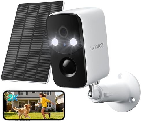 كاميرات مراقبة تعمل بالطاقة الشمسية لاسلكية في الهواء الطلق، كاميرات WiFi لأمن المنزل، كشف الحركة، إشعارات الهاتف الفورية، تخزين SD/سحابي، رؤية ليلية ملونة 2K، IP66 مقاومة للماء in Kuwait