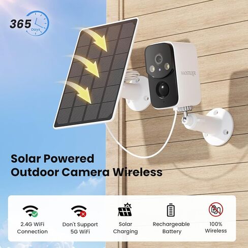 كاميرات مراقبة تعمل بالطاقة الشمسية لاسلكية في الهواء الطلق، كاميرات WiFi لأمن المنزل، كشف الحركة، إشعارات الهاتف الفورية، تخزين SD/سحابي، رؤية ليلية ملونة 2K، IP66 مقاومة للماء in Kuwait