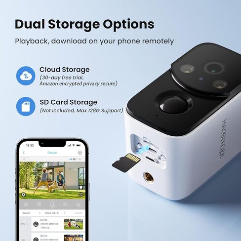 كاميرات مراقبة تعمل بالطاقة الشمسية لاسلكية في الهواء الطلق، كاميرات WiFi لأمن المنزل، كشف الحركة، إشعارات الهاتف الفورية، تخزين SD/سحابي، رؤية ليلية ملونة 2K، IP66 مقاومة للماء in Kuwait