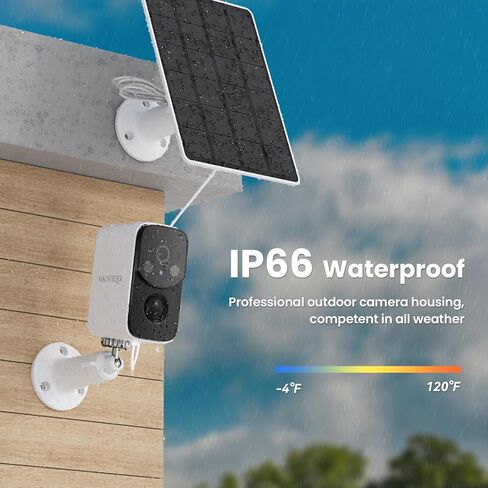 كاميرات مراقبة تعمل بالطاقة الشمسية لاسلكية في الهواء الطلق، كاميرات WiFi لأمن المنزل، كشف الحركة، إشعارات الهاتف الفورية، تخزين SD/سحابي، رؤية ليلية ملونة 2K، IP66 مقاومة للماء in Kuwait