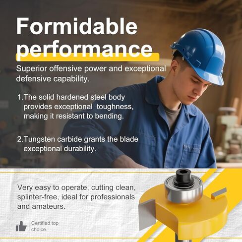 1/4 Inch Shank Rabbet Router Bit Set, 3 Pieces Carbide Tipped Rabbeting Router Bit with 6 Bearings Set, Interchangeable and Adjustable Bearing in Kuwait