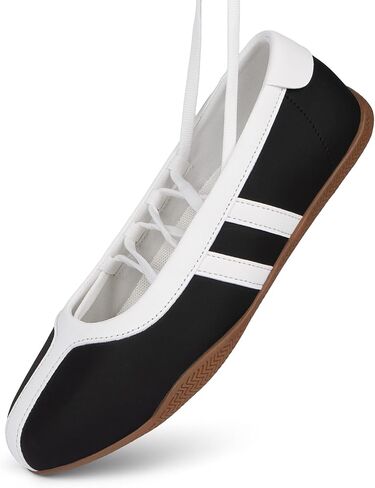 Sneakers for Women Comfortable Business Casual Tennis Shoes Lightweight Lace Up Ballet Flats Footwear Women's Fashion Retro Mary Jane Sneakers in Kuwait