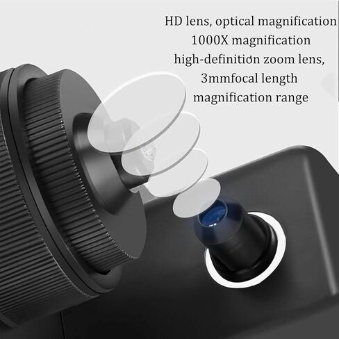 Digital Diamond Girdle Viewer,Jewelry Identification Microscope,Diamond Inscription Viewer,4.3 Inch Large Screen,Clear Magnification of 1000 Times,for Jewelry and Diamond Identification in Kuwait