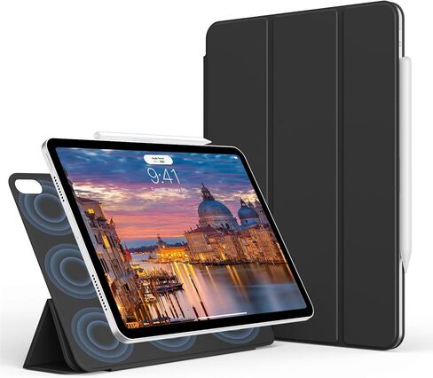 حالة مغناطيسية قوية لجيل iPad Air 11 بوصة M3/M2 2025/2024 ، IPAD AIR 10.9 بوصة 5th/4th Generation 2022/2020 ، غطاء ذكي Slim Folio مع قذيفة صلبة خفيفة الوزن/النوم/النوم ، الكريمة البيضاء in Kuwait