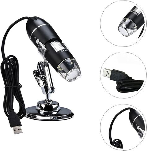 VALICLUD مجهر USB عالي الطاقة مكبر إلكتروني محمول لصيانة الصناعة وتحديد المجوهرات مع قاعدة قابلة للتعديل متوافقة مع الأجهزة باللون الأسود in Saudi Arabia