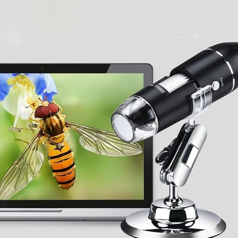VALICLUD مجهر USB عالي الطاقة مكبر إلكتروني محمول لصيانة الصناعة وتحديد المجوهرات مع قاعدة قابلة للتعديل متوافقة مع الأجهزة باللون الأسود in Saudi Arabia