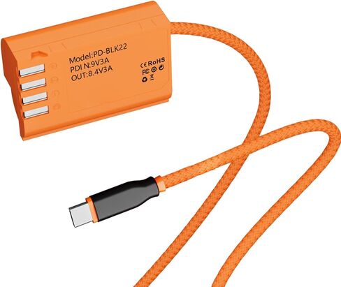 Pomya PD BLK22 USB C PD إلى BLK22 كابل طاقة بطارية الدمية، متوافق مع Lumix GH6 GH5 II DC S5 S5 II IIX GH5II in Kuwait