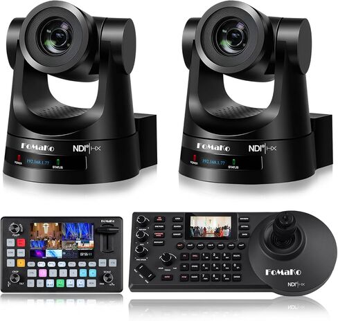 FoMaKo NDI Camera 30X Optical Zoom NDI PTZ Camera HDMI,for ER Documentary Streams and Product Launch Events Live Streaming,PTZ Bundle (KN30A x2 + KC601+KC608) in Saudi Arabia