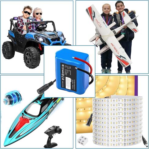 حزمة واحدة 24 فولت 2.6 أمبير في الساعة بطارية ليثيوم ذاتية الصنع، مشروع DIY قابل للتطبيق، سيارة RC، روبوت، ألواح شمسية، شريط إضاءة LED، كاميرا CCTV، إلخ، مع شاحن، سلك موصلات عارية، موصل كابل للأطفال في السيارات in Kuwait