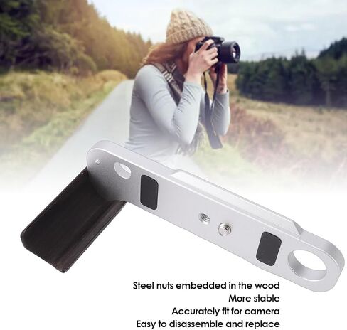 Yunir Handgrip L شكل قبضة لكاميرات F3 F3HD F3T F3AF، قاعدة تثبيت كلاسيكية على شكل حرف L مع مقبض من خشب الأبنوس، لوحة من الألومنيوم على شكل حرف L سريعة الفك مع مقبض خشبي برغي 1/4 بوصة in Kuwait