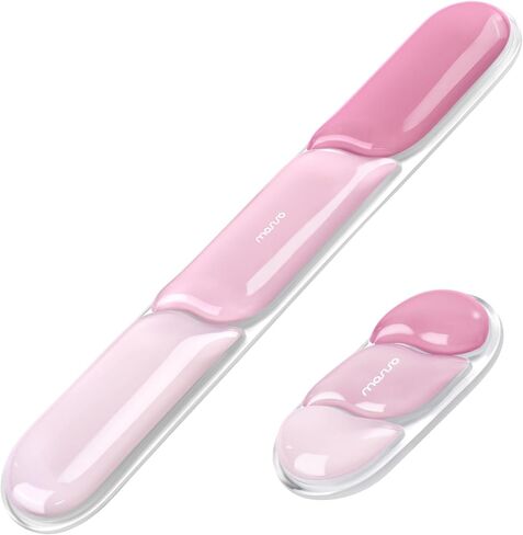 MOSISO Gel Keyboard Wrist Rest&Wrist Support for Mouse, Streamlined Ergonomic Soft Cooling Gel Mousepad Pain Relief Easy Typing Pad Non-Slip Computer Laptop Home/Office, Cherry Pink in Saudi Arabia