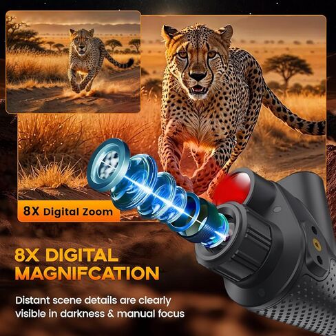 4K Night Vision Monocular for Adults – Infrared Digital Night Vision Device with Starlight Sensor, 7-Level IR Brightness, 8× Digital Zoom – for Hunting, Security, Wildlife & Outdoor Night Use in Saudi Arabia