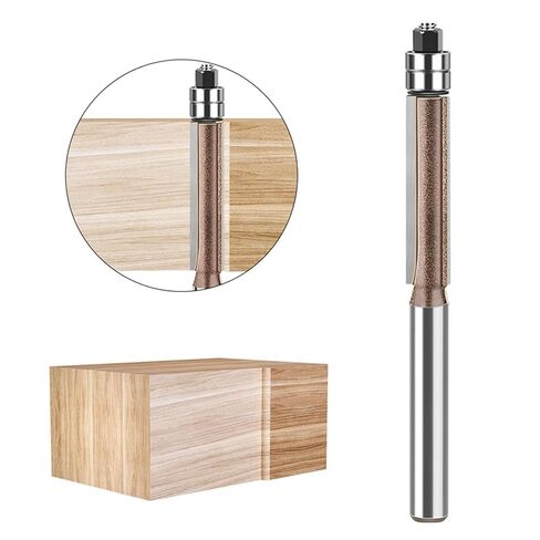 Mesee 4Pcs Top Bearing Flush Trim Router Bit Set 1/4" Shank 3-Flute Flush Trim Bits with Double Bearings Woodworking Carbide Tipped Triple Flute Template Pattern Trimming Cutter - 1/4" 5/16" 3/8" 1/2" in Saudi Arabia