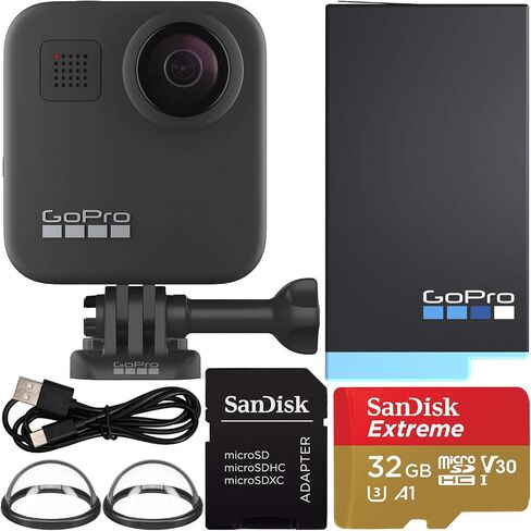 GoPro MAX 360 (2025) Action Camera | 6K Dual-Lens 360 Video & Photo Waterproof, Stabilized, Voice-Controlled Adventure Cam with 1600 Enduro and 32GB microSDHC Memory Card Bundle in Saudi Arabia