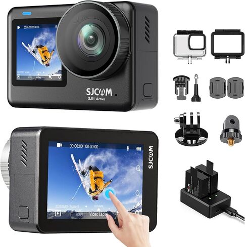 SJCAM SJ11 Underwater Action Camera 4K,5G WiFi,154°FOV with Active HDR,30M Snorkeling,6-axis Stabilization Motorcycle Sport Camera,Touch Screen, Dual Batteries,for Surfing cam,Skiing,Hiking,Adventure in Saudi Arabia