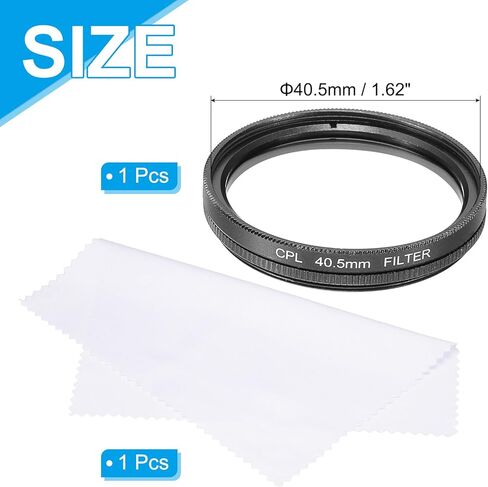 40.5mm Circular Polarizer Filter, Double Sided Multi-Layer Coatings Polarizing Filter with Cleaning Cloth for Camera Lens in Saudi Arabia