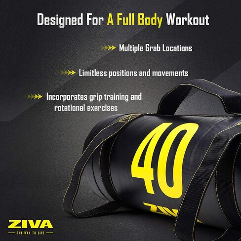 ZIVA Power Sandbag – Pre-Weighted Training Bag with Multiple Handles for Full-Body Strength & Conditioning – Heavy-Duty, No-Fill Needed (10–50 lb) in Saudi Arabia
