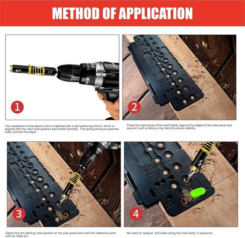 VBESTLIFE Shelf Pin Jig, Shelf Pin Drilling Jig to Create Holes for Wobble Shelves, 1/4in 5mm Accurate Shelf Peg Hole Jigs for Woodworking in Saudi Arabia