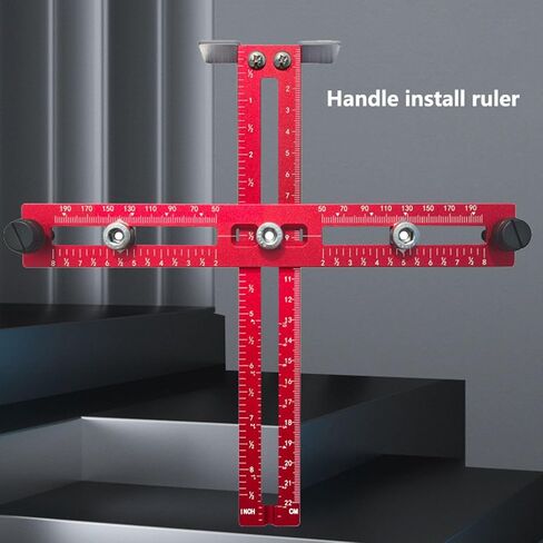 Buachois Cabinet Hardware Jig، أداة قالب خزانة قابلة للتعديل للمقابض والمقابض والسحب، دليل حفر محدد موقع الثقب، دليل حفر دقيق لأعمال النجارة لتثبيت خزانة الأدراج in Saudi Arabia