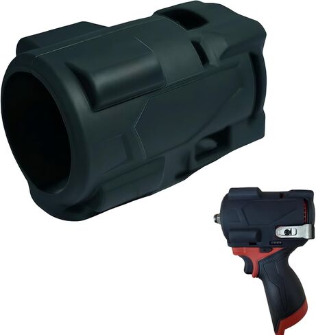 49-16-2563 حذاء واقي مطاطي لمفتاح ربط الصدمات Milwaukee M12 Fuel Stubby 3/8" & 1/2" مفتاح ربط الصدمات، يناسب 2562-20، 2563-20، 2563P-20 (أسود) in Saudi Arabia