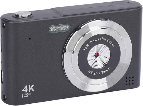ASHATA 48MP 4K Digital Camera, Retro CCD Camera Digital SLR Camera for Photography, 16x Zoom, 2.4 Screen, Built in Flash, Autofocus, Vlogging Video Cameras for Travel (Black) in Saudi Arabia