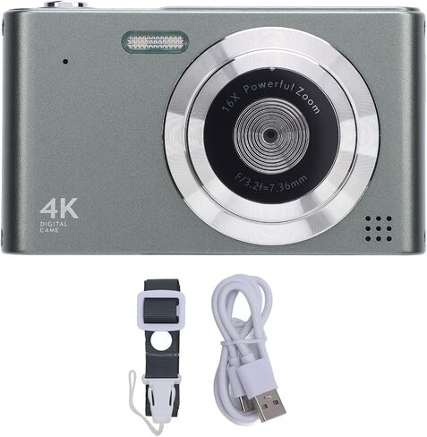 ASHATA 48MP 4K Digital Camera, Retro CCD Camera Digital SLR Camera for Photography, 16x Zoom, 2.4 Screen, Built in Flash, Autofocus, Vlogging Video Cameras for Travel (Green) in Saudi Arabia