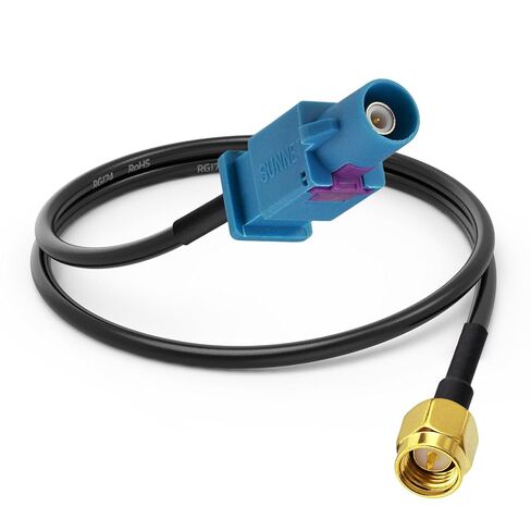 Fakra Z Male to SMA Male 12 Inch 30cm Car Antenna Extension Cable for Vehicle Stereo Android Head Unit GPS Navigation Sirius XM Satellite Radio AM FM Radio 4G LTE Telematics Bluetooth Module in Kuwait