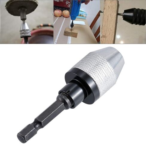 0.3-6.5mm Keyless Drill Chuck Conversion Tool Adapter, Mini 3-Jaw Drill Chuck Quick Change Converter Screwdriver Driver Adapter with 1/4'' Hex Shank for Micro-Production or Medical Industry in Saudi Arabia