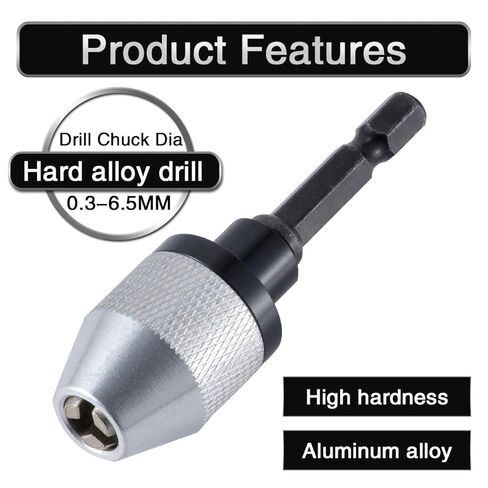 0.3-6.5mm Keyless Drill Chuck Conversion Tool Adapter, Mini 3-Jaw Drill Chuck Quick Change Converter Screwdriver Driver Adapter with 1/4'' Hex Shank for Micro-Production or Medical Industry in Saudi Arabia