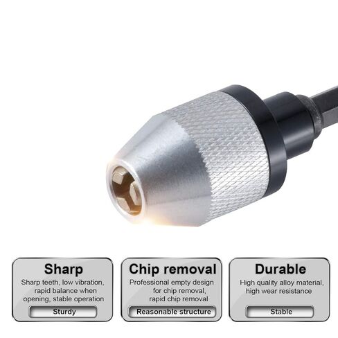 0.3-6.5mm Keyless Drill Chuck Conversion Tool Adapter, Mini 3-Jaw Drill Chuck Quick Change Converter Screwdriver Driver Adapter with 1/4'' Hex Shank for Micro-Production or Medical Industry in Saudi Arabia
