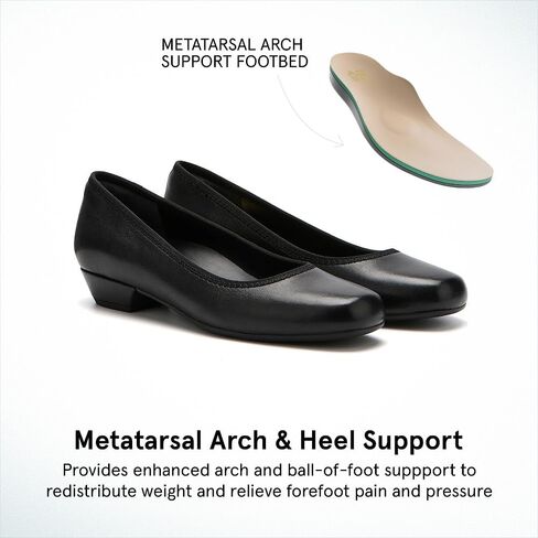 ABEO Via Pump Metatarsal جلد أسود، 7.5 متوسط in Saudi Arabia
