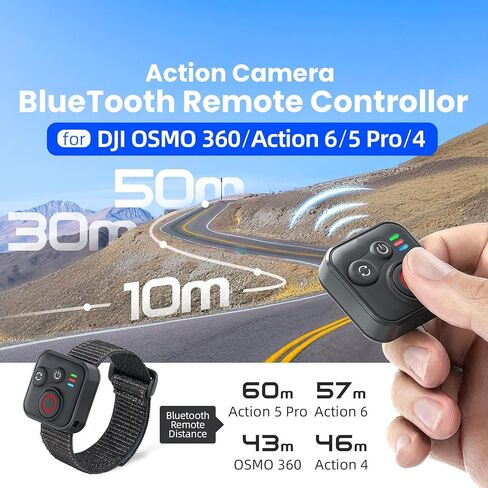 Remote Control for DJI OSM0 360 /Action 6/5 Pro /4 Camera Smart Remote Controller with Wrist Strap and Cable (Black,1 pcs) in Saudi Arabia