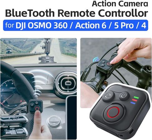 Remote Control for DJI OSM0 360 /Action 6/5 Pro /4 Camera Smart Remote Controller with Wrist Strap and Cable (Black,1 pcs) in Saudi Arabia